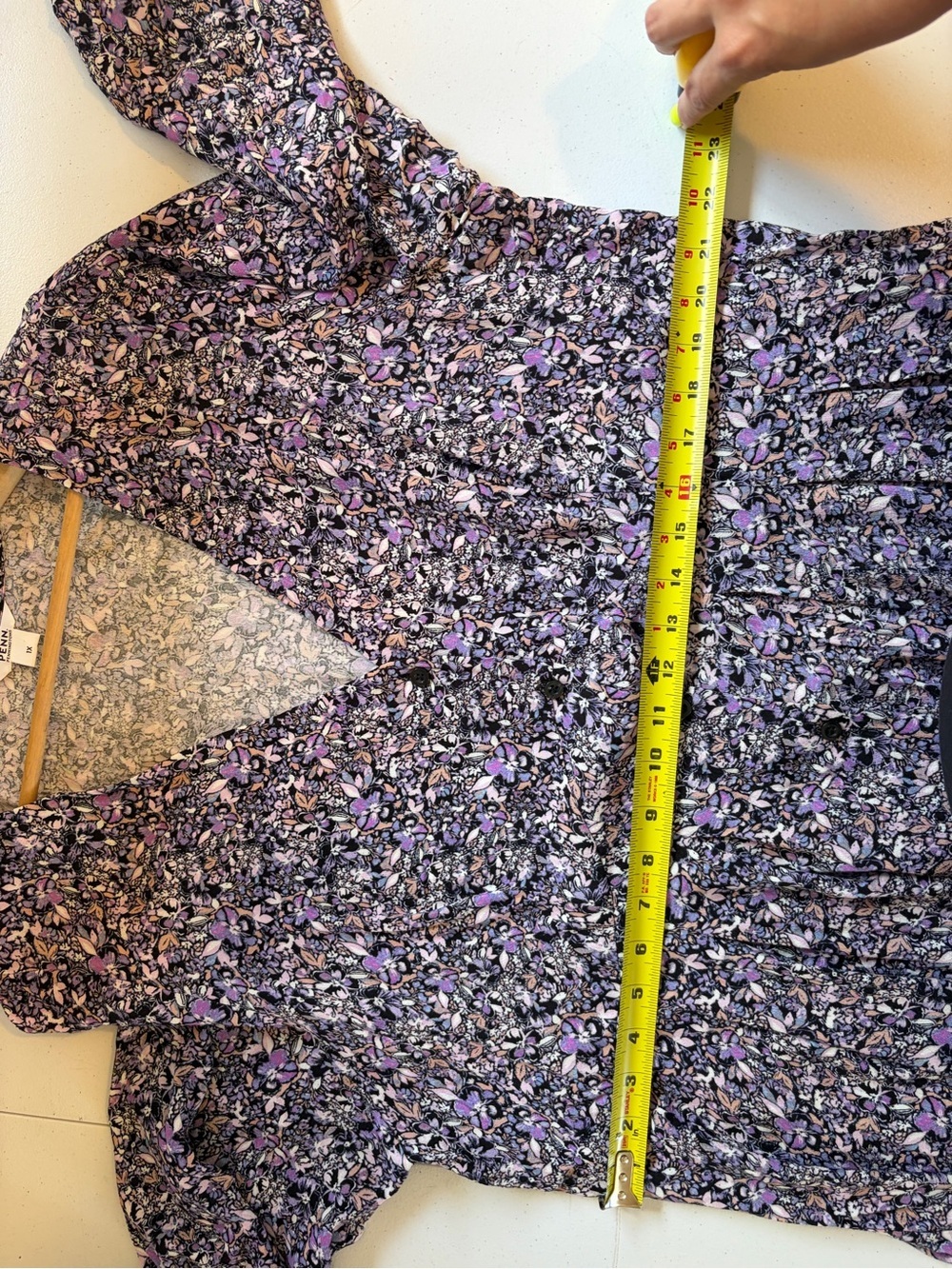 Penningtons 1X Floral Fit & Flare Dress Long Sleeve V Neck A-Line Wedding Guest - Picture 9 of 11